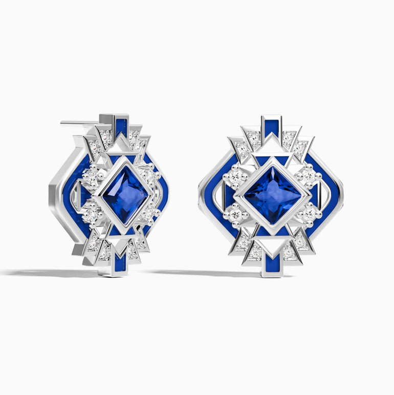 Chief's Crown Earrings - Sapphire - Serene Western