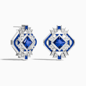 Chief's Crown Earrings - Sapphire - Serene Western