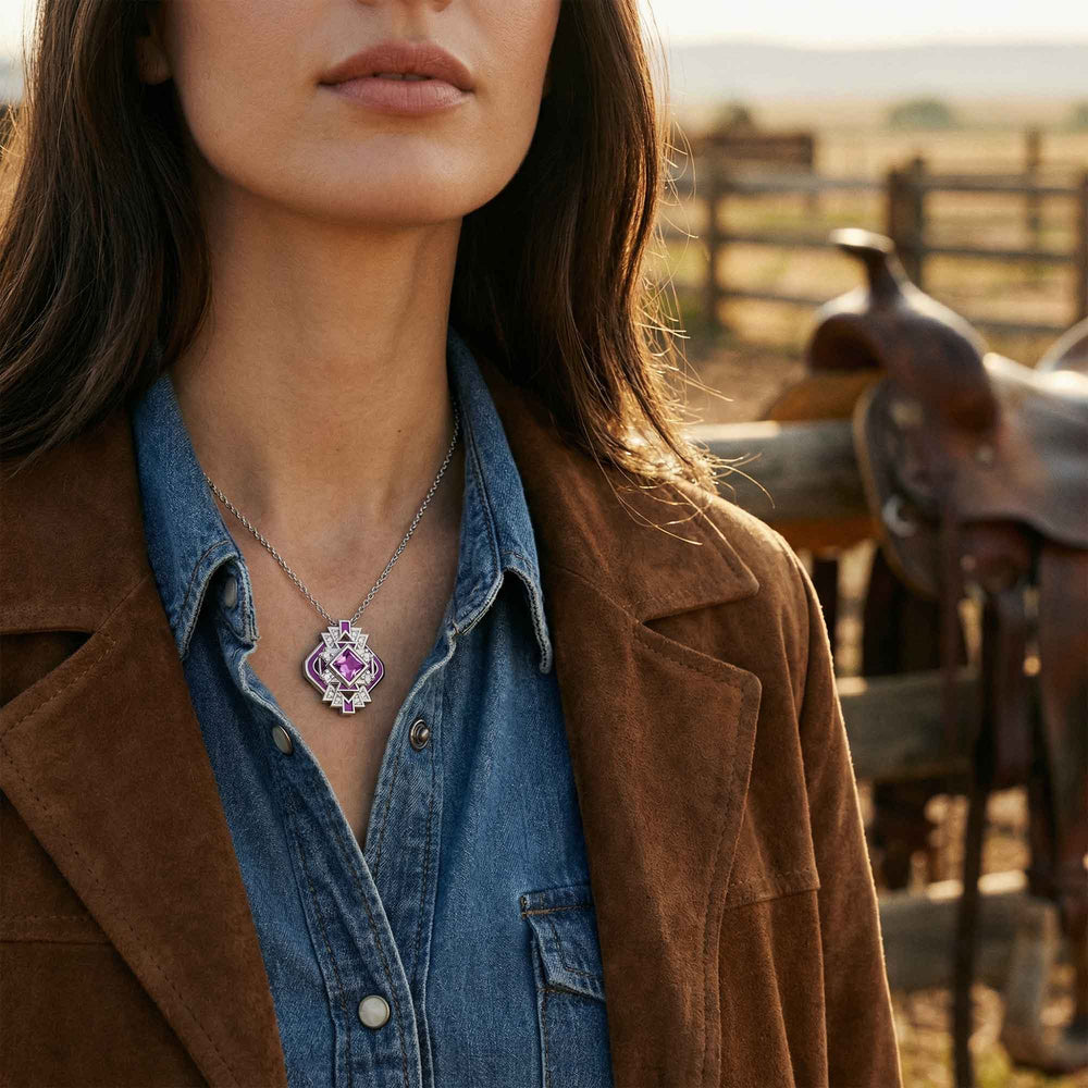 Chief's Crown Necklace - Amethyst - Serene Western