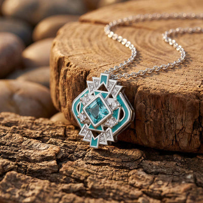 Zephyr Teardrop-halsband - Rosenkvarts ＆ Rosa