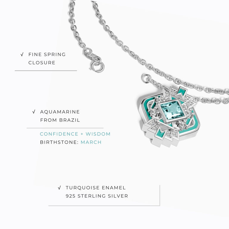 Chief's Crown Necklace - Aquamarine - Serene Western