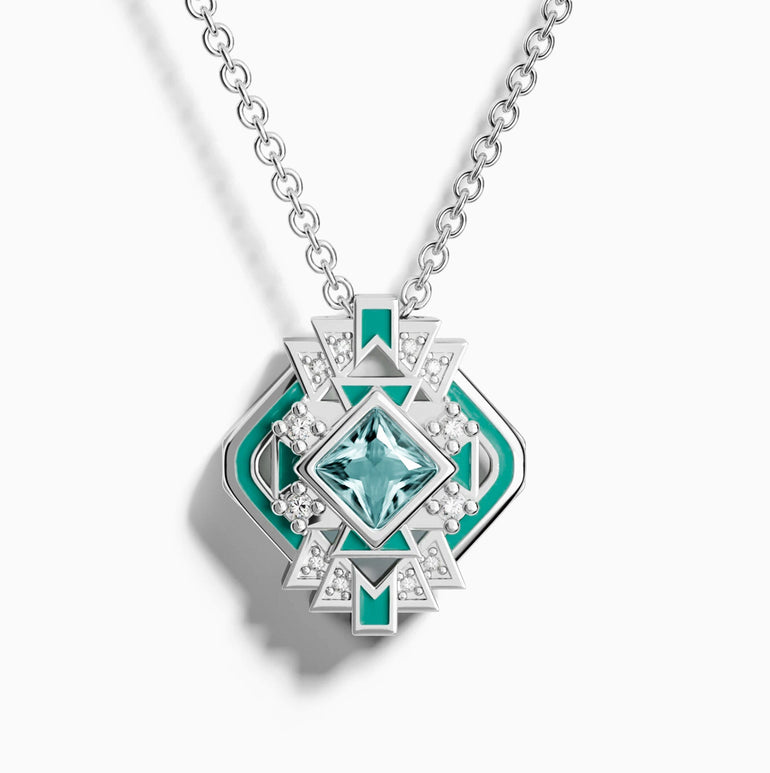 Chief's Crown Necklace - Aquamarine - Serene Western