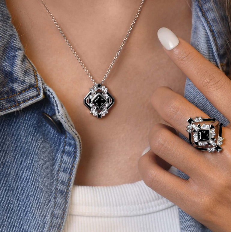 Chief's Crown Necklace - Black Onyx - Serene Western