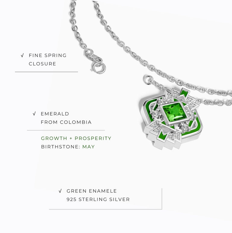 Chief's Crown Necklace - Emerald - Serene Western