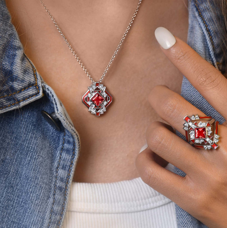 Chief's Crown Necklace - Ruby - Serene Western