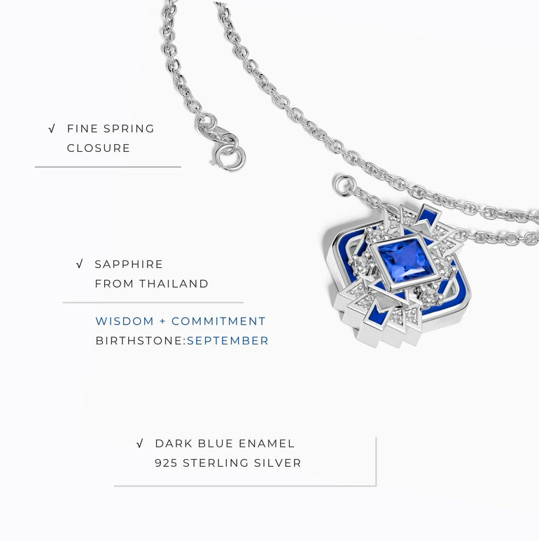 Chief's Crown Necklace - Sapphire - Serene Western