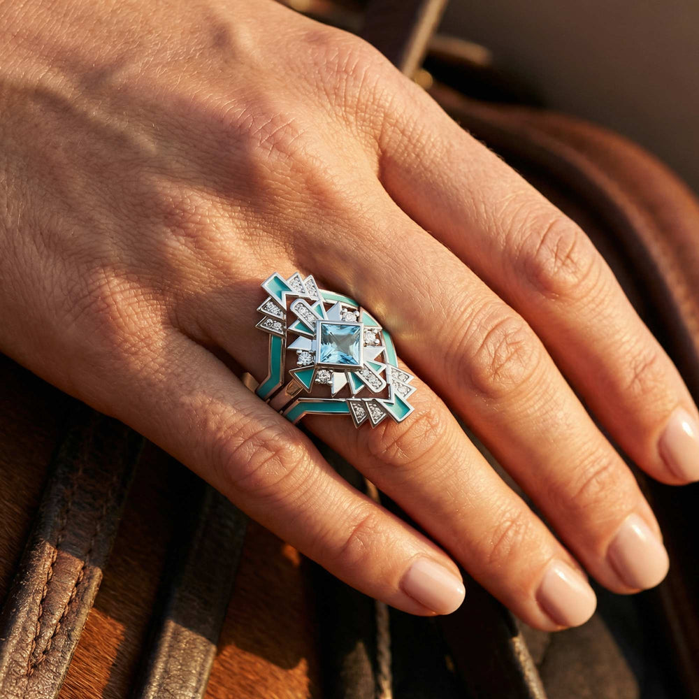 Chief's Crown Ring - Aquamarine - Serene Western