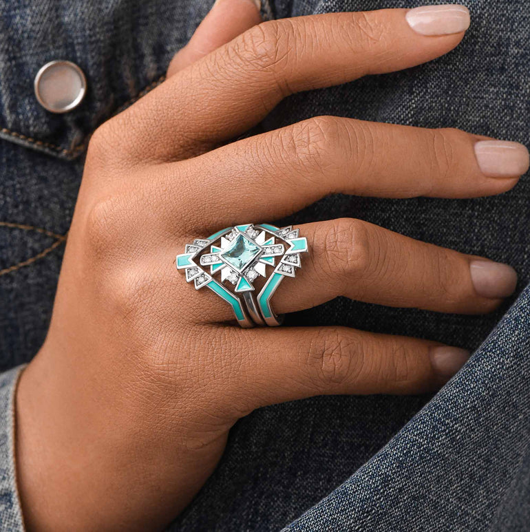 Chief's Crown Ring - Aquamarine - Serene Western