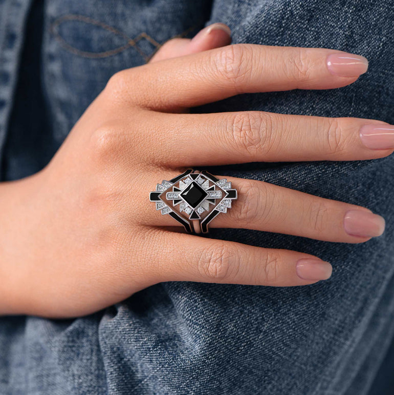 Chief's Crown Ring - Black Onyx - Serene Western
