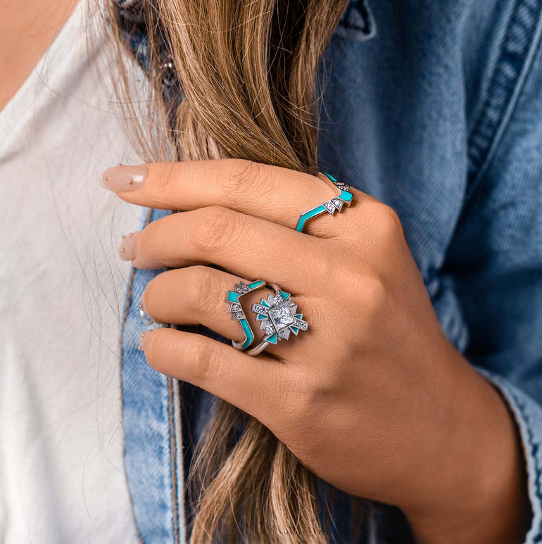 Chief's Crown Ring - Moissanite - Serene Western