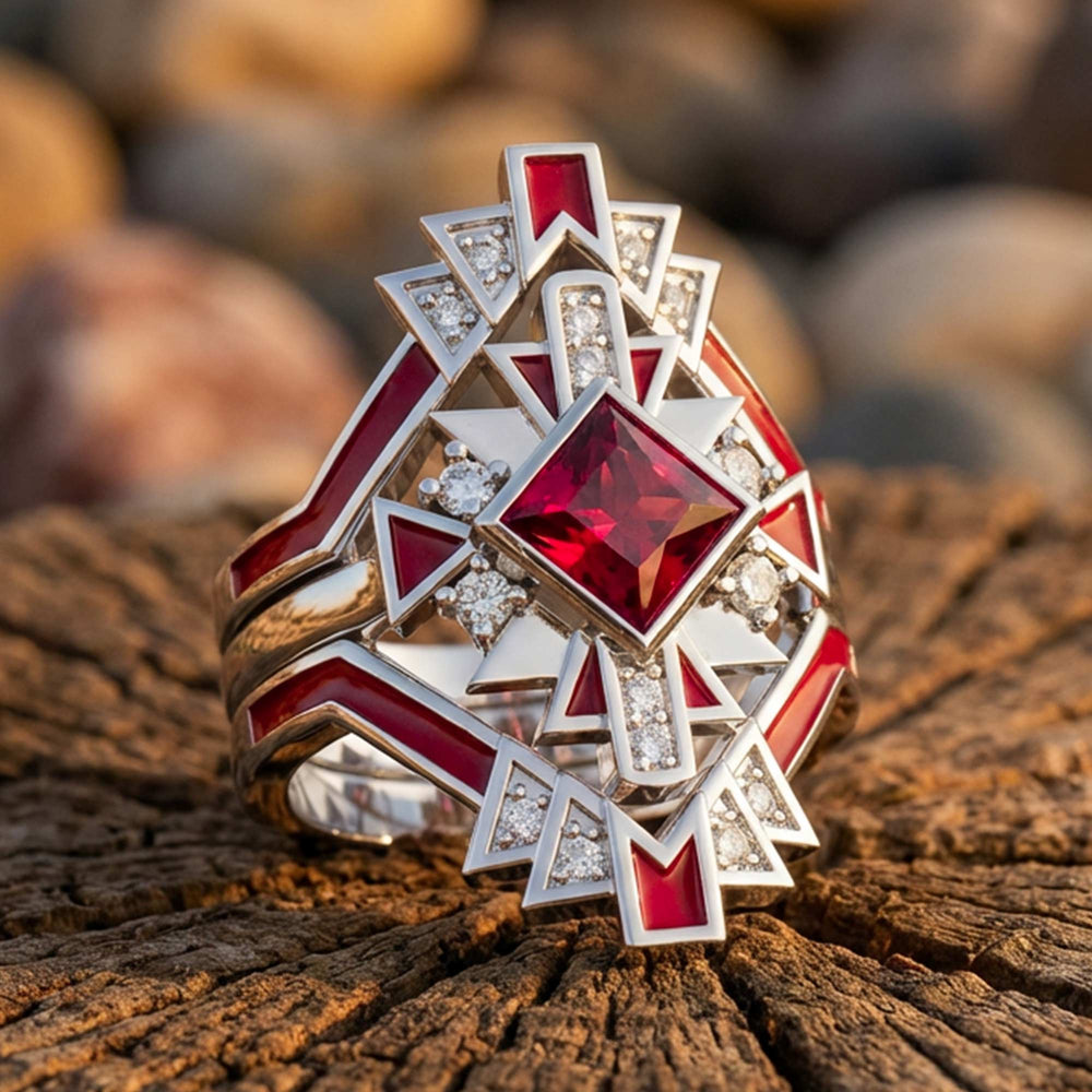 Chief's Crown Ring - Ruby - Serene Western