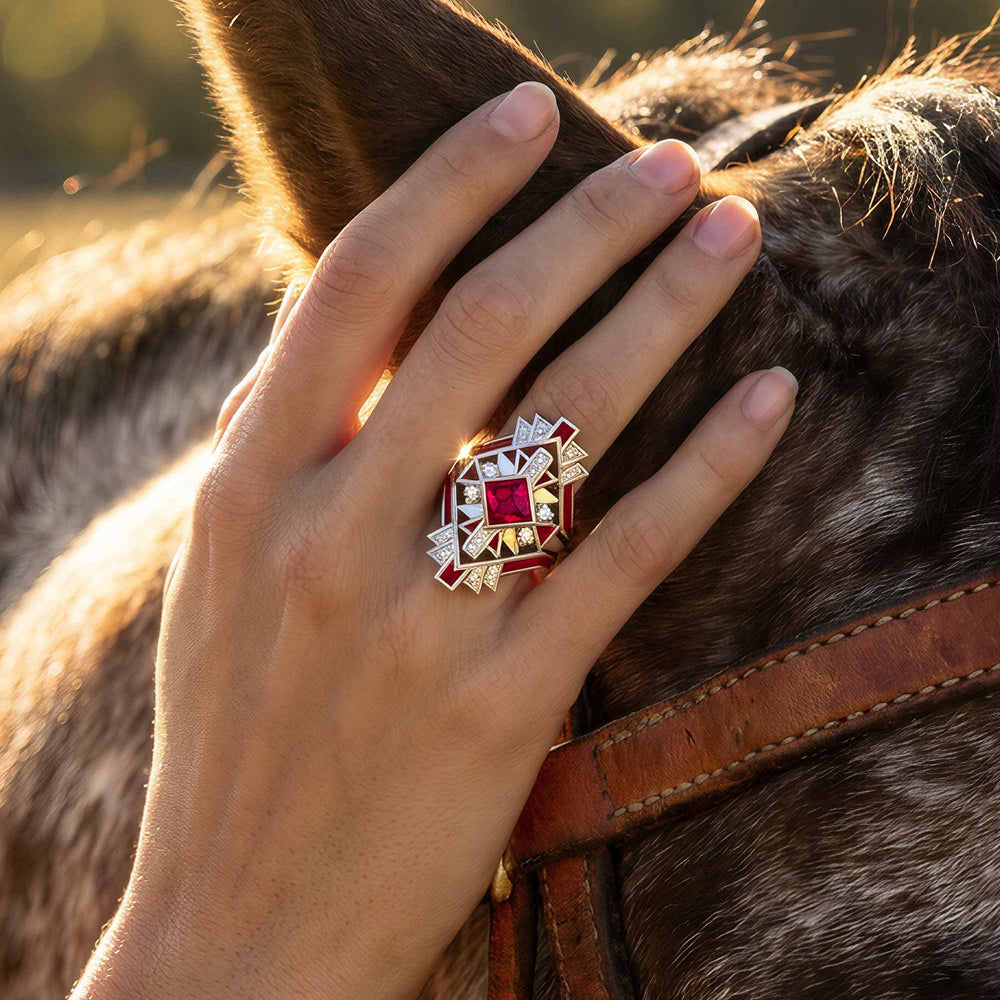 Chief's Crown Ring - Ruby - Serene Western