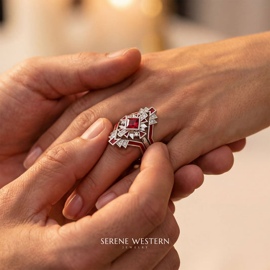 Chief's Crown Ring - Ruby - Serene Western
