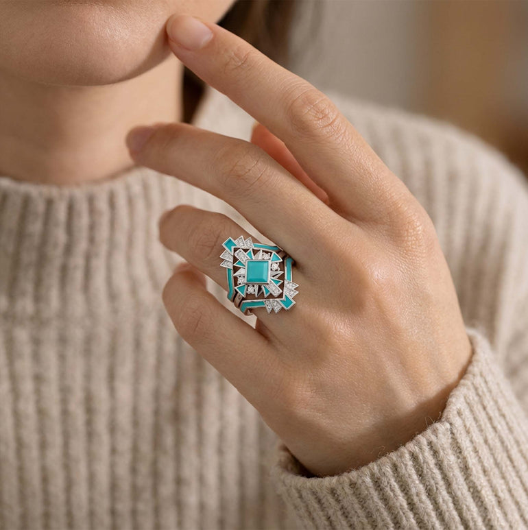 Chief's Crown Ring - Turquoise - Serene Western