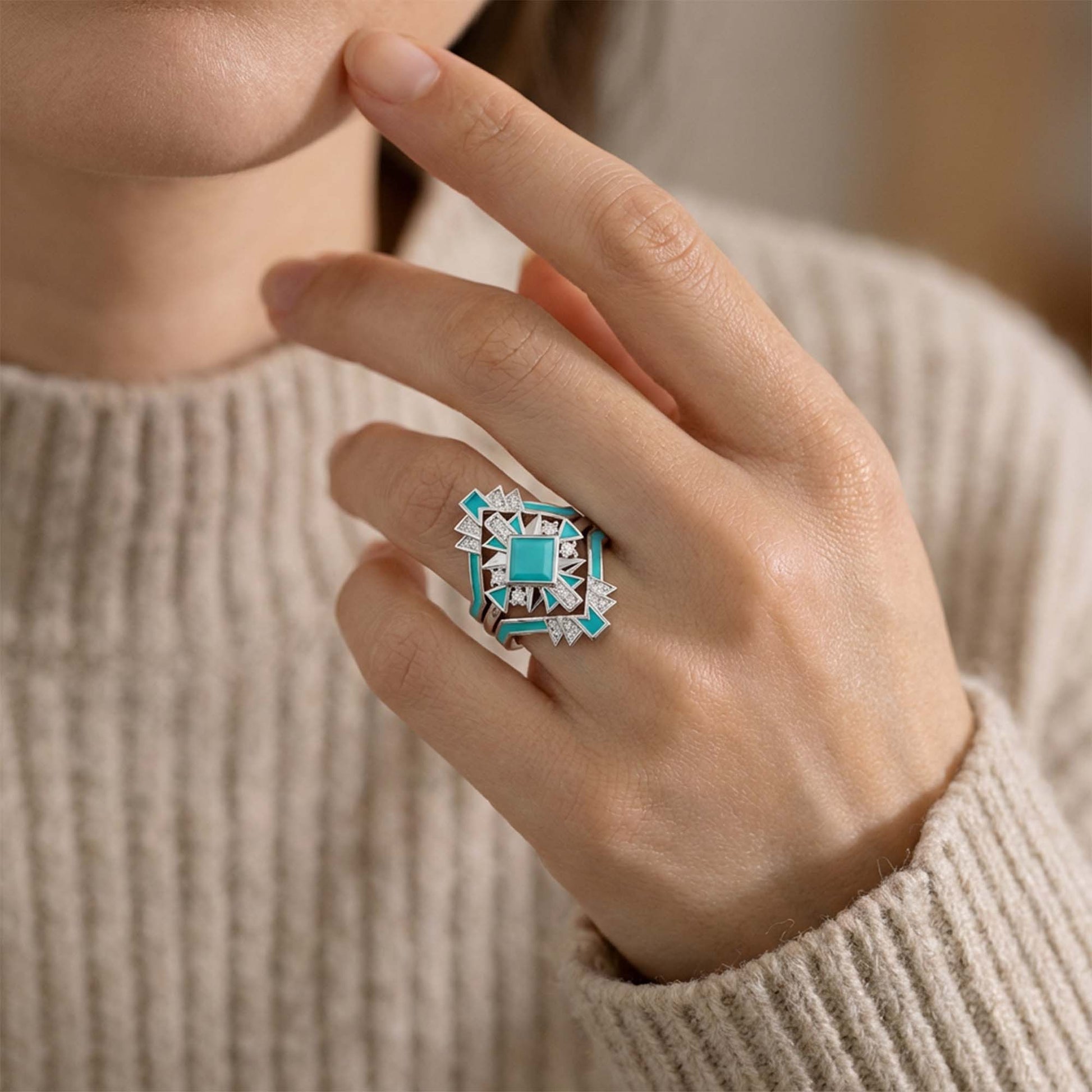 Chief's Crown Ring - Turquoise - Serene Western