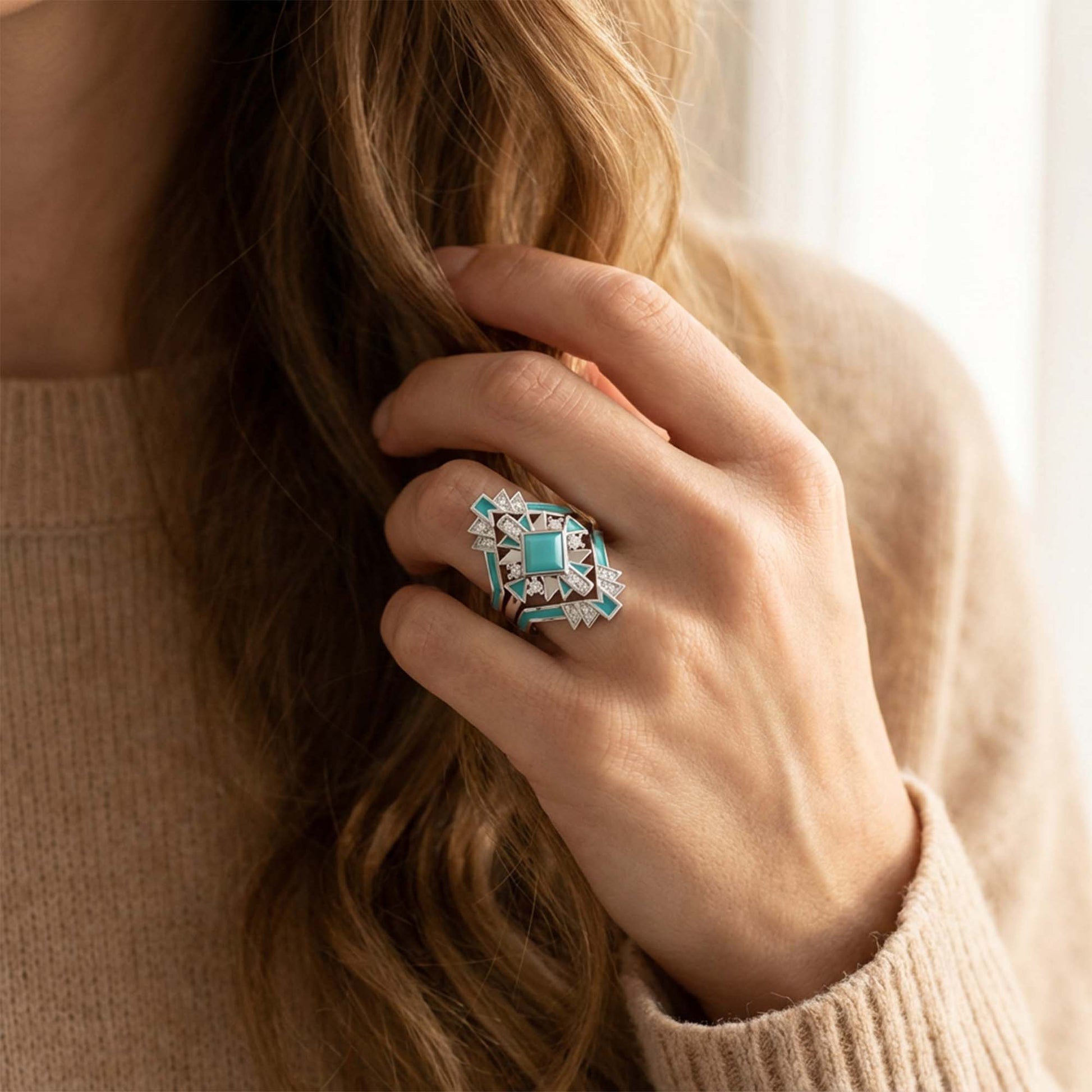 Chief's Crown Ring - Turquoise - Serene Western