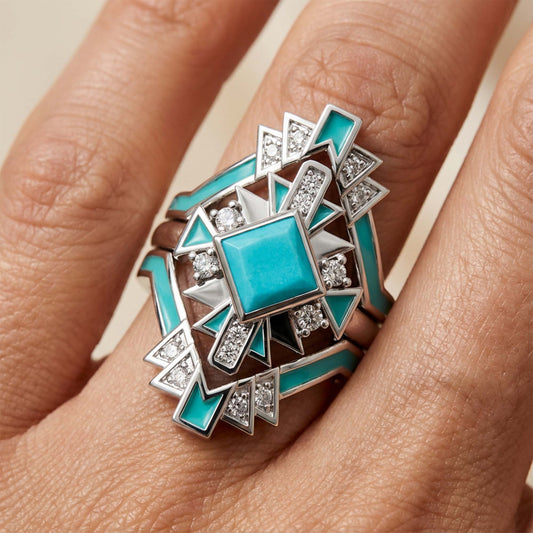 Chief's Crown Ring - Turquoise - Serene Western