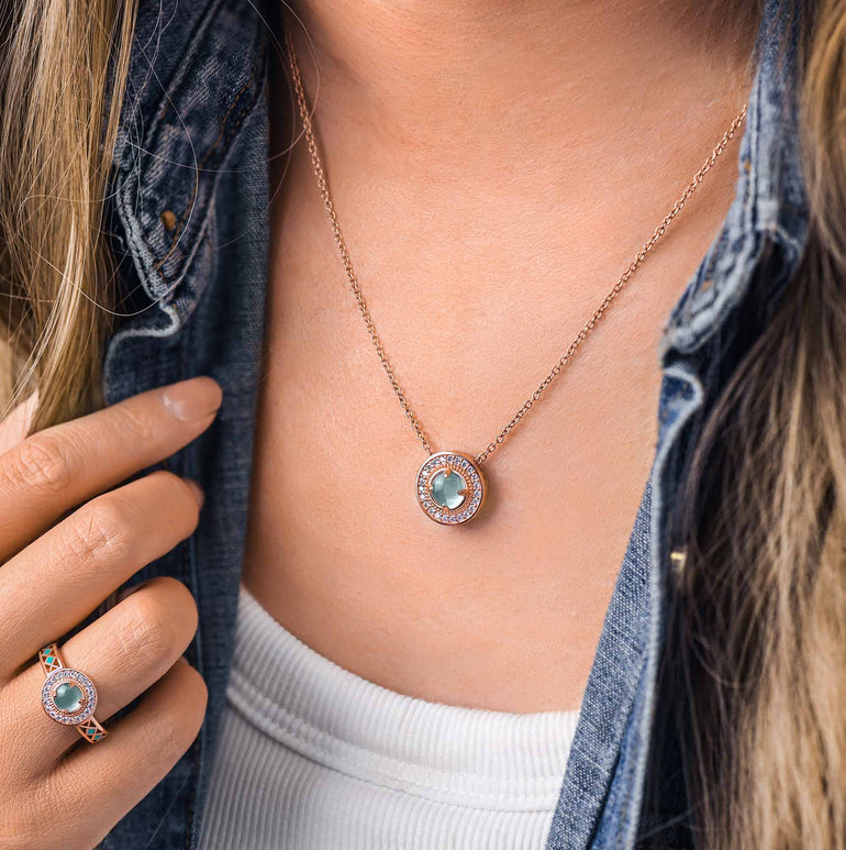 Competitive Spirit Necklace - Aquamarine - Serene Western