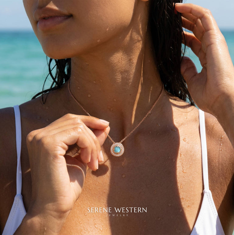 Competitive Spirit Necklace - Aquamarine - Serene Western
