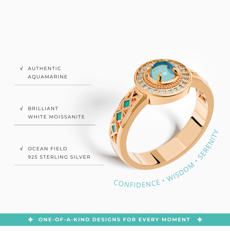 Competitive Spirit Ring - Aquamarine - Serene Western
