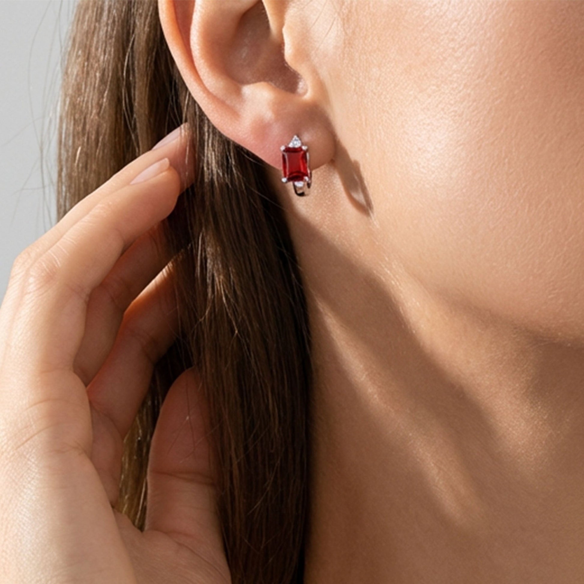 Corner Spark Earrings - Garnet - Serene Western