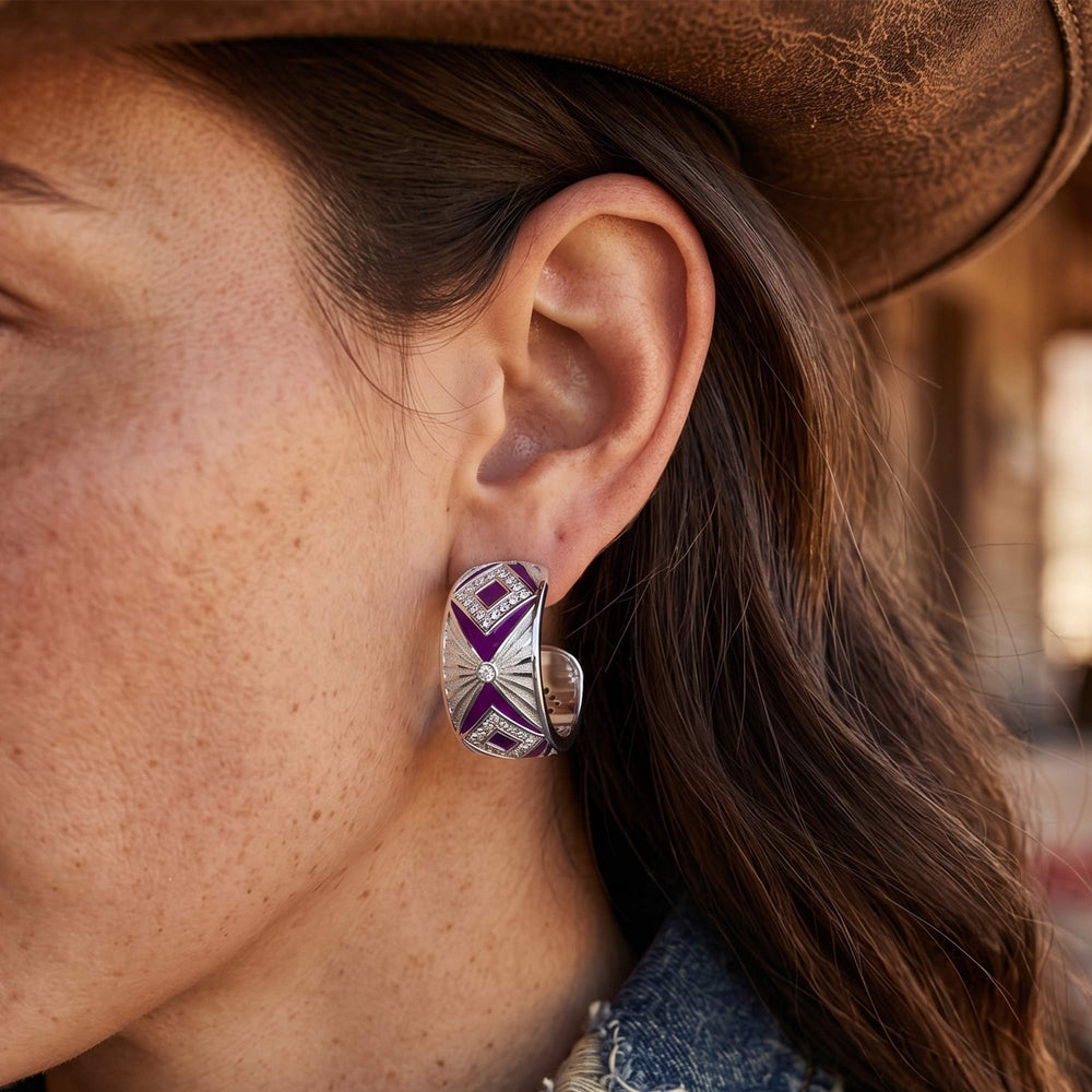 Cowgirl Legend Earrings - Purple - Serene Western