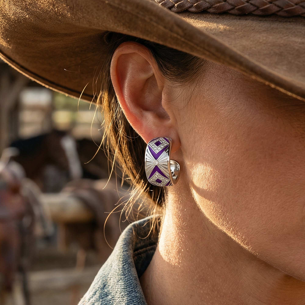 Cowgirl Legend Earrings - Purple - Serene Western