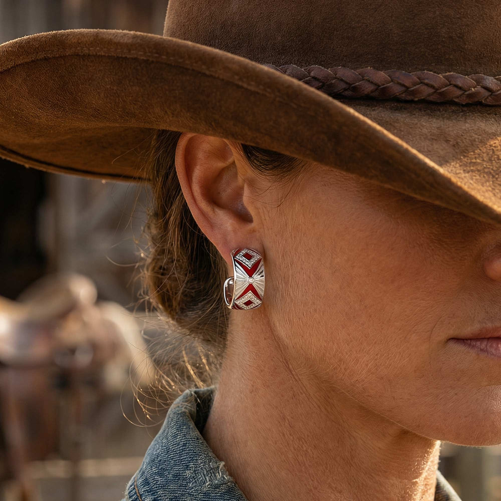 Cowgirl Legend Earrings - Red - Serene Western