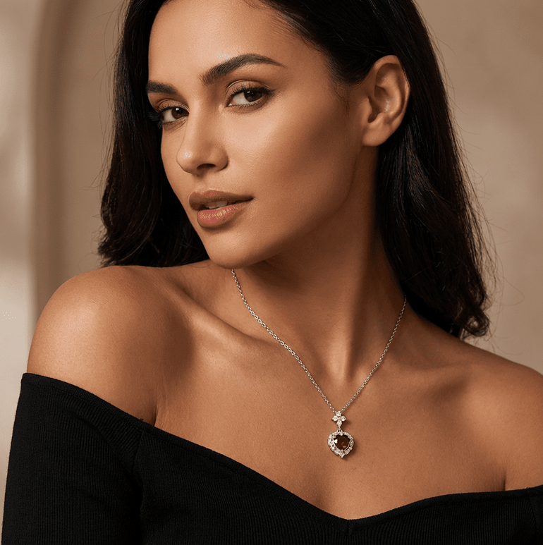 Crimson Crest Necklace - Garnet - Serene Western