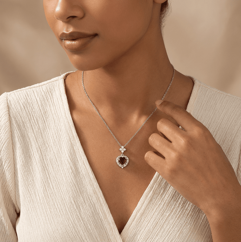 Crimson Crest Necklace - Garnet - Serene Western