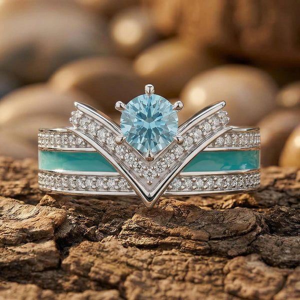 Crowned Noble Ring -  Aquamarine