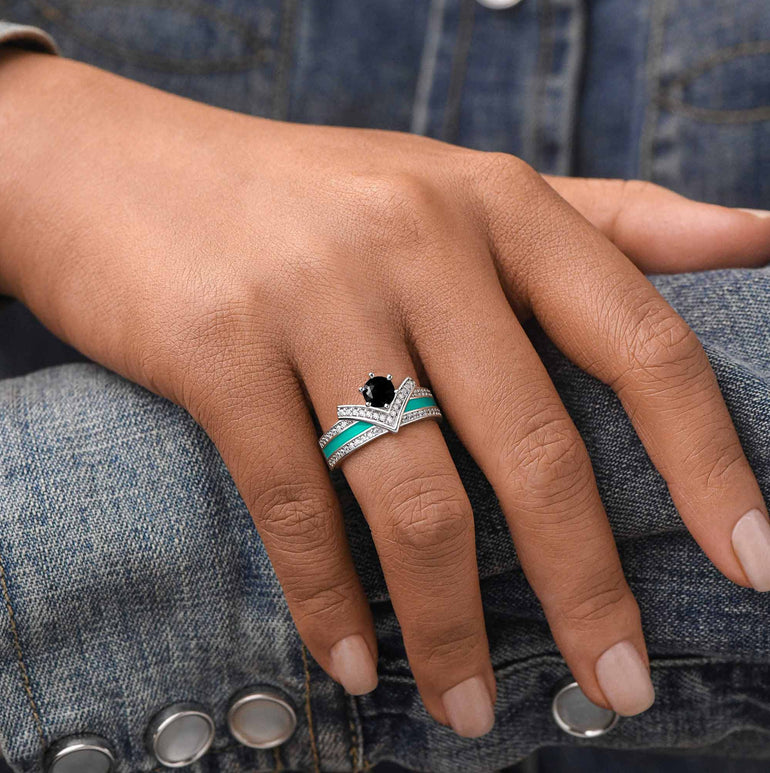 Crowned Noble Ring - Black Onyx - Serene Western