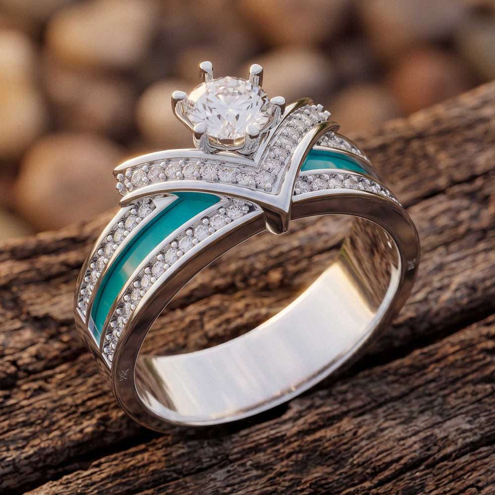 Crowned Noble Ring - Moissanite - Serene Western