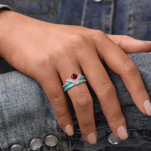 Crowned Noble Ring - Ruby - Serene Western