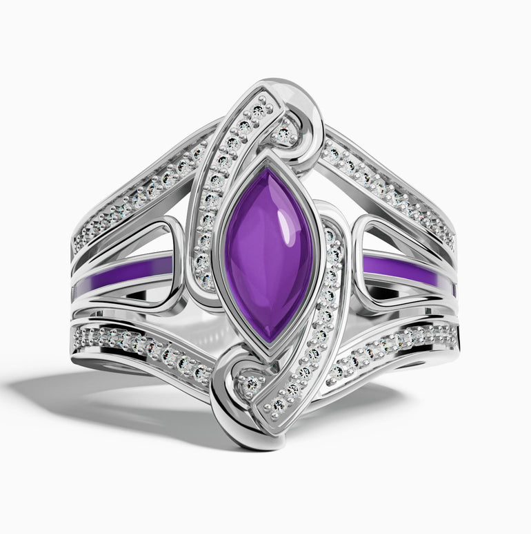 Cyclone Boomerang Ring - Amethyst - Serene Western