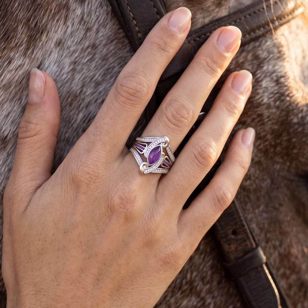 Cyclone Boomerang Ring - Amethyst - Serene Western