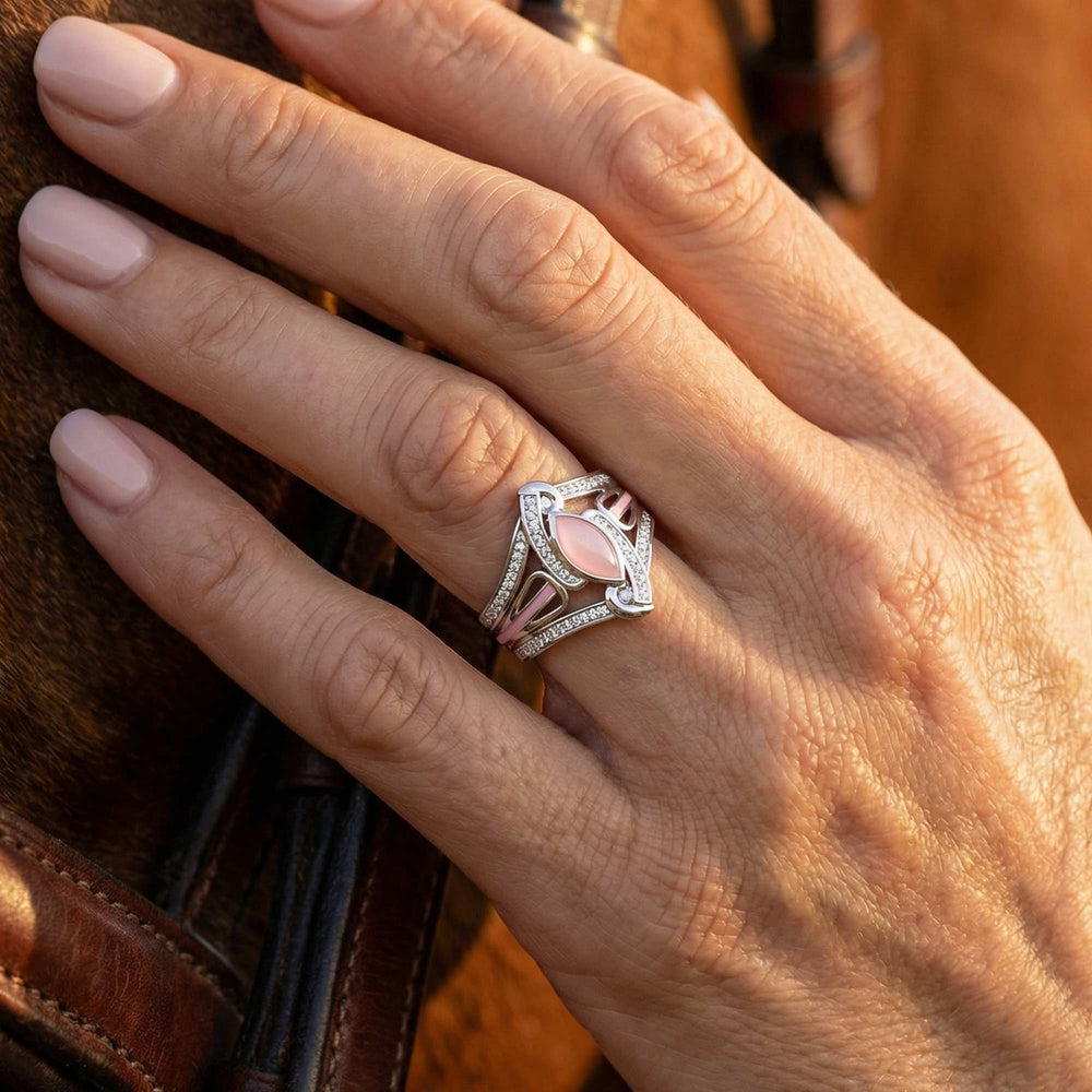 Cyclone Boomerang Ring - Rose Quartz - Serene Western