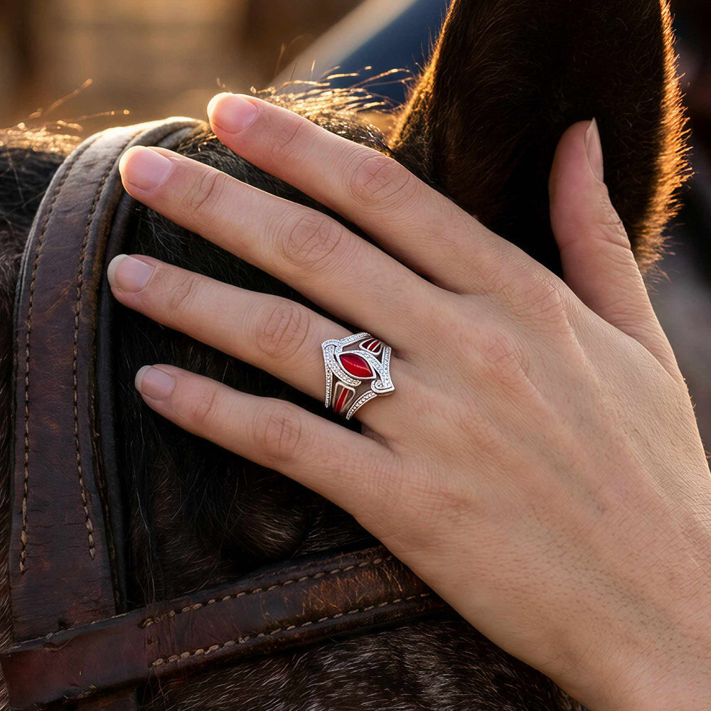 Cyclone Boomerang Ring - Ruby - Serene Western