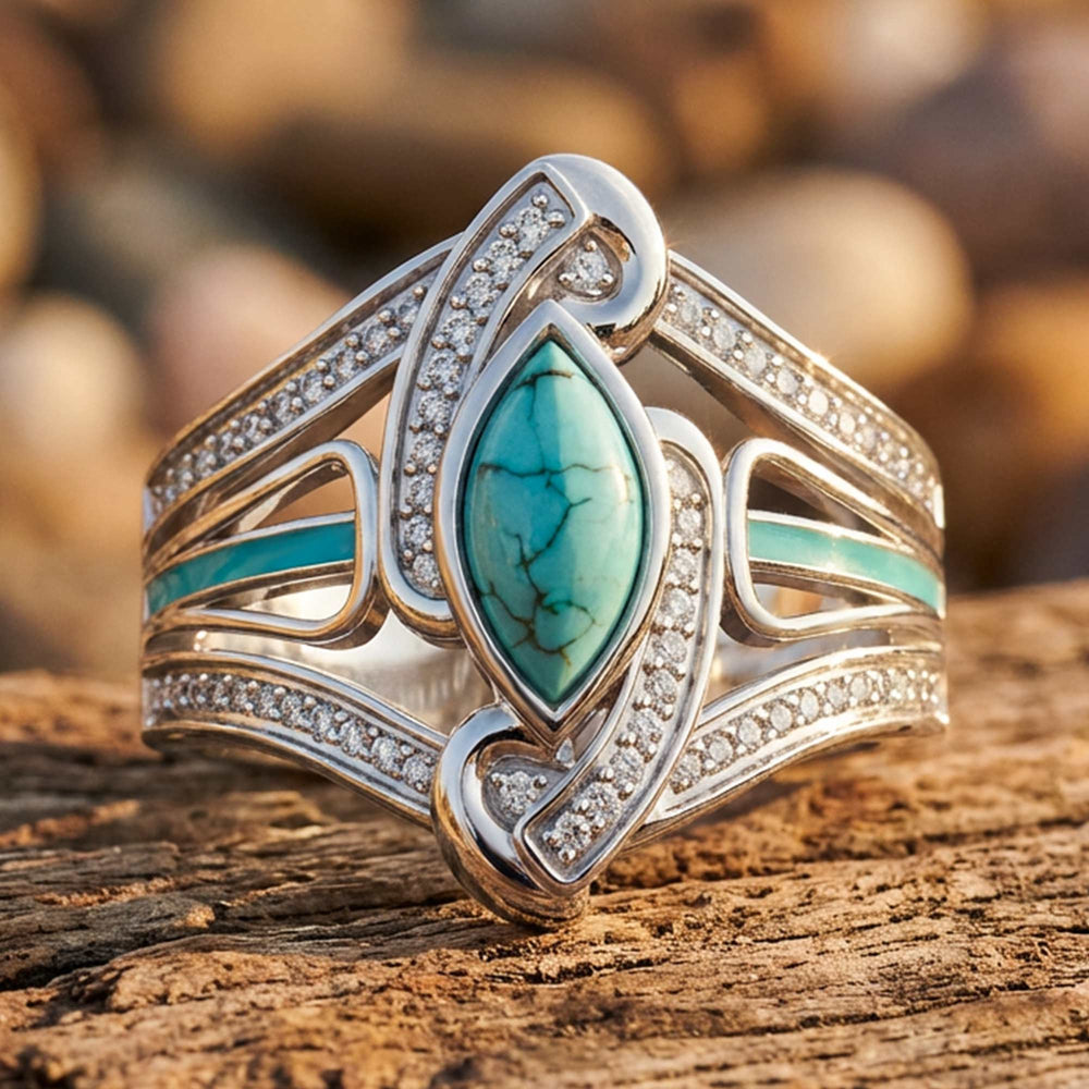 Cyclone Boomerang Ring - Turquoise - Serene Western
