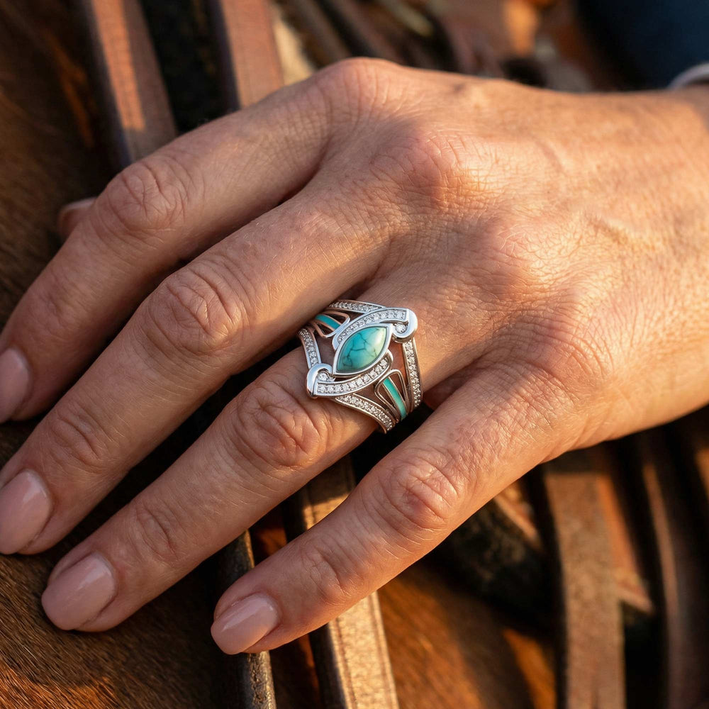 Cyclone Boomerang Ring - Turquoise - Serene Western
