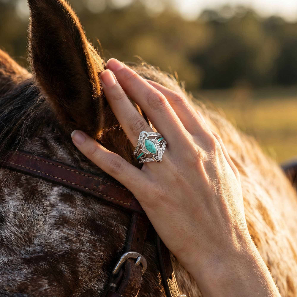 Cyclone Boomerang Ring - Turquoise - Serene Western
