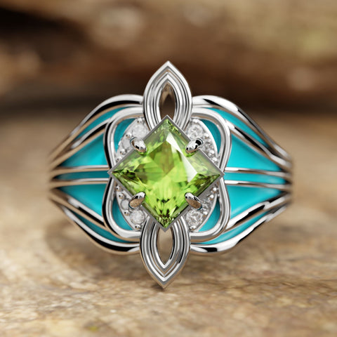 Inel Răsărit Strălucitor - Peridot
