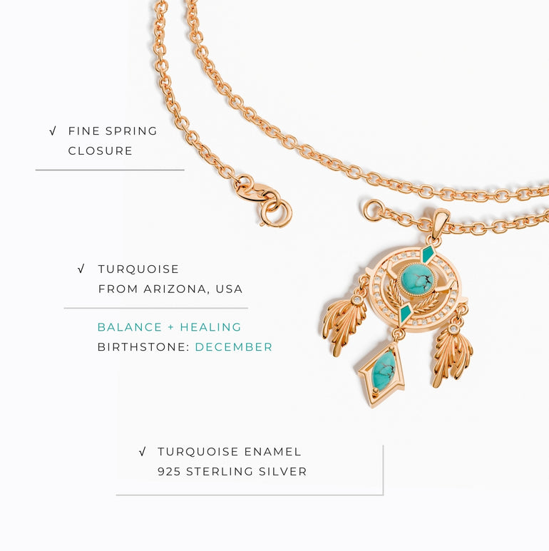 Mystic Dreamcatcher Necklace - Turquoise