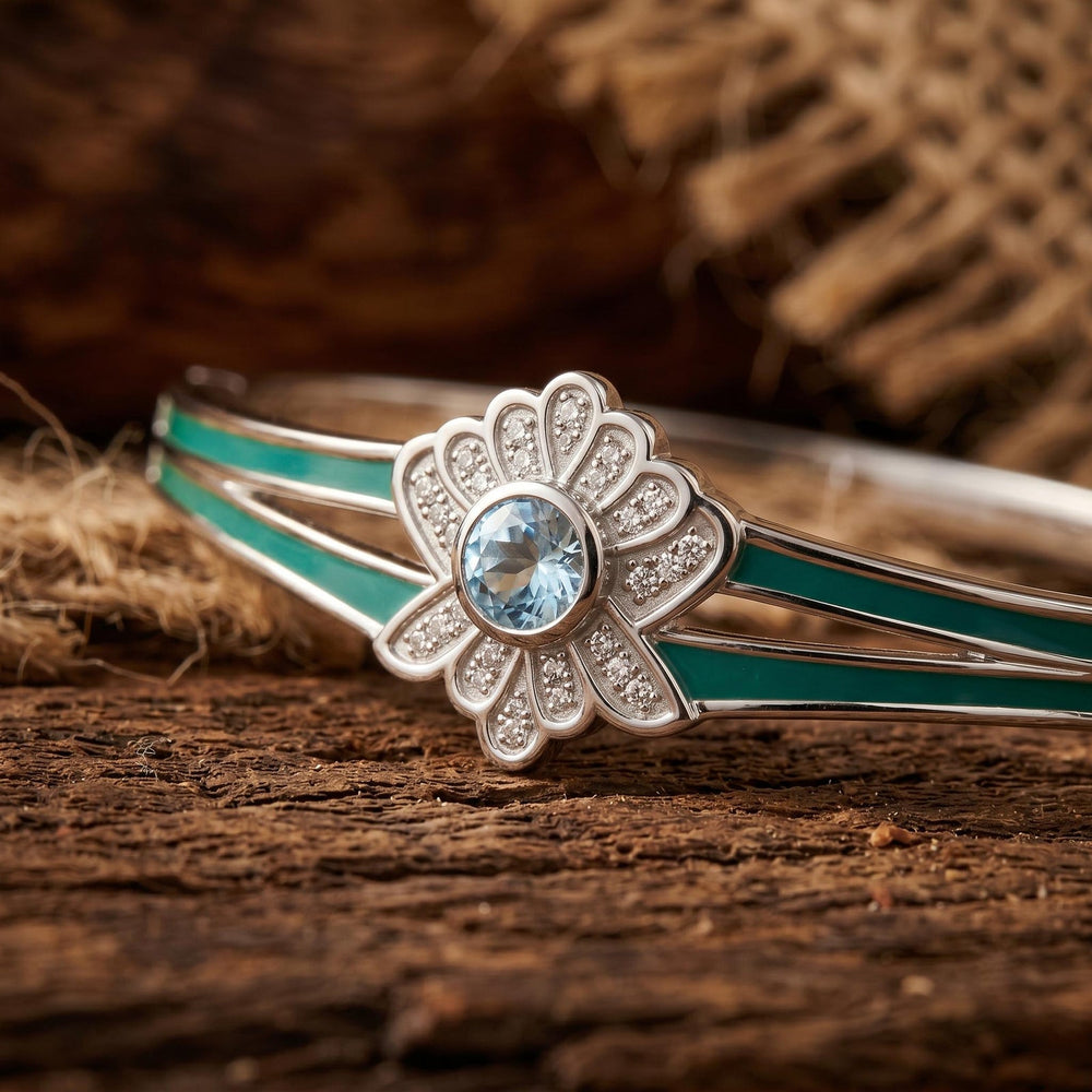 Desert Bloom Bracelet - Aquamarine - Serene Western