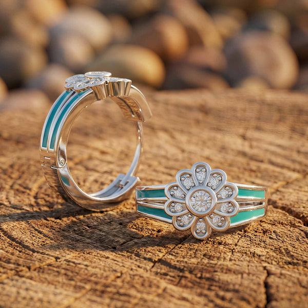 Ökenblomma örhängen - Moissanite