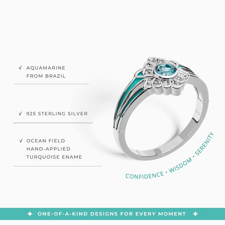 Desert Bloom Ring - Aquamarine - Serene Western