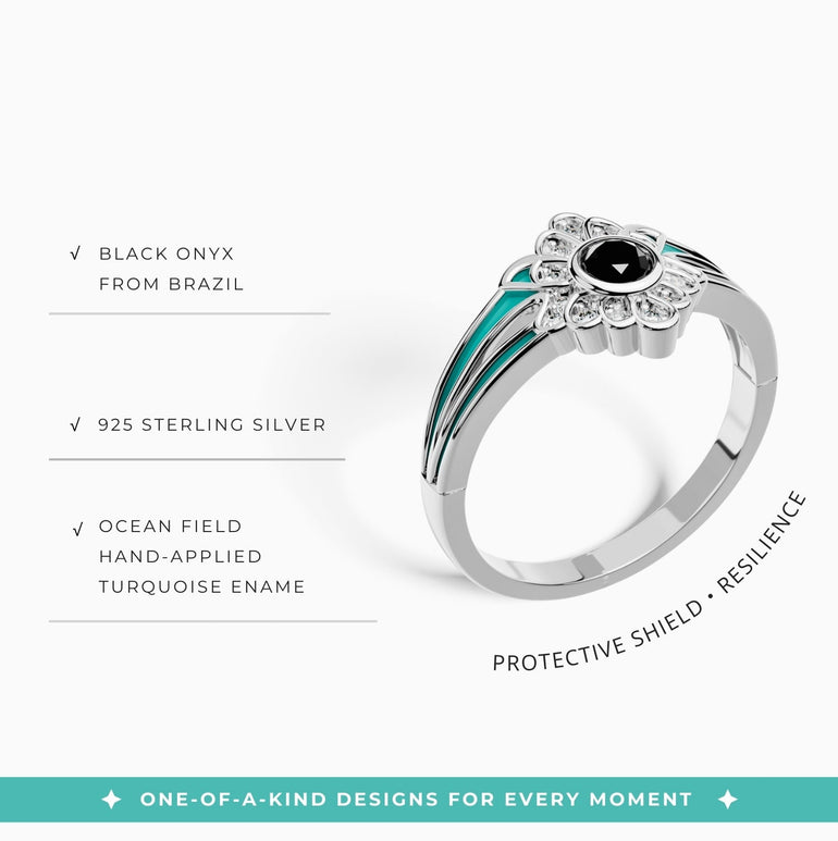 Desert Bloom Ring - Black Onyx - Serene Western