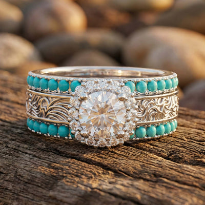 Öken tårar ring - akvamarin