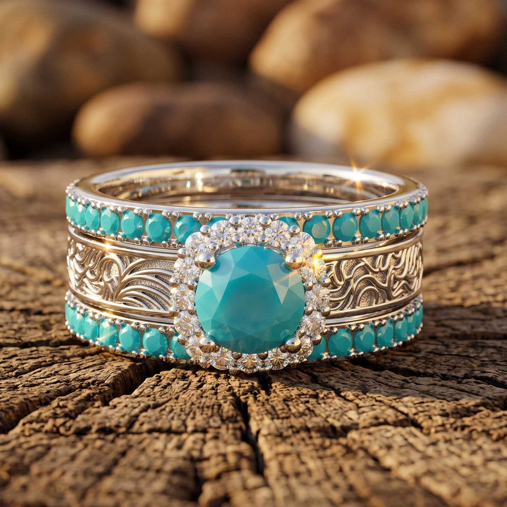 Desert Starpath Ring Set - Turquoise - Serene Western