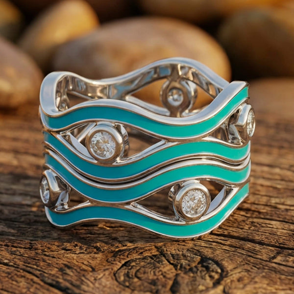 Desert Stream Ring - Moissanite